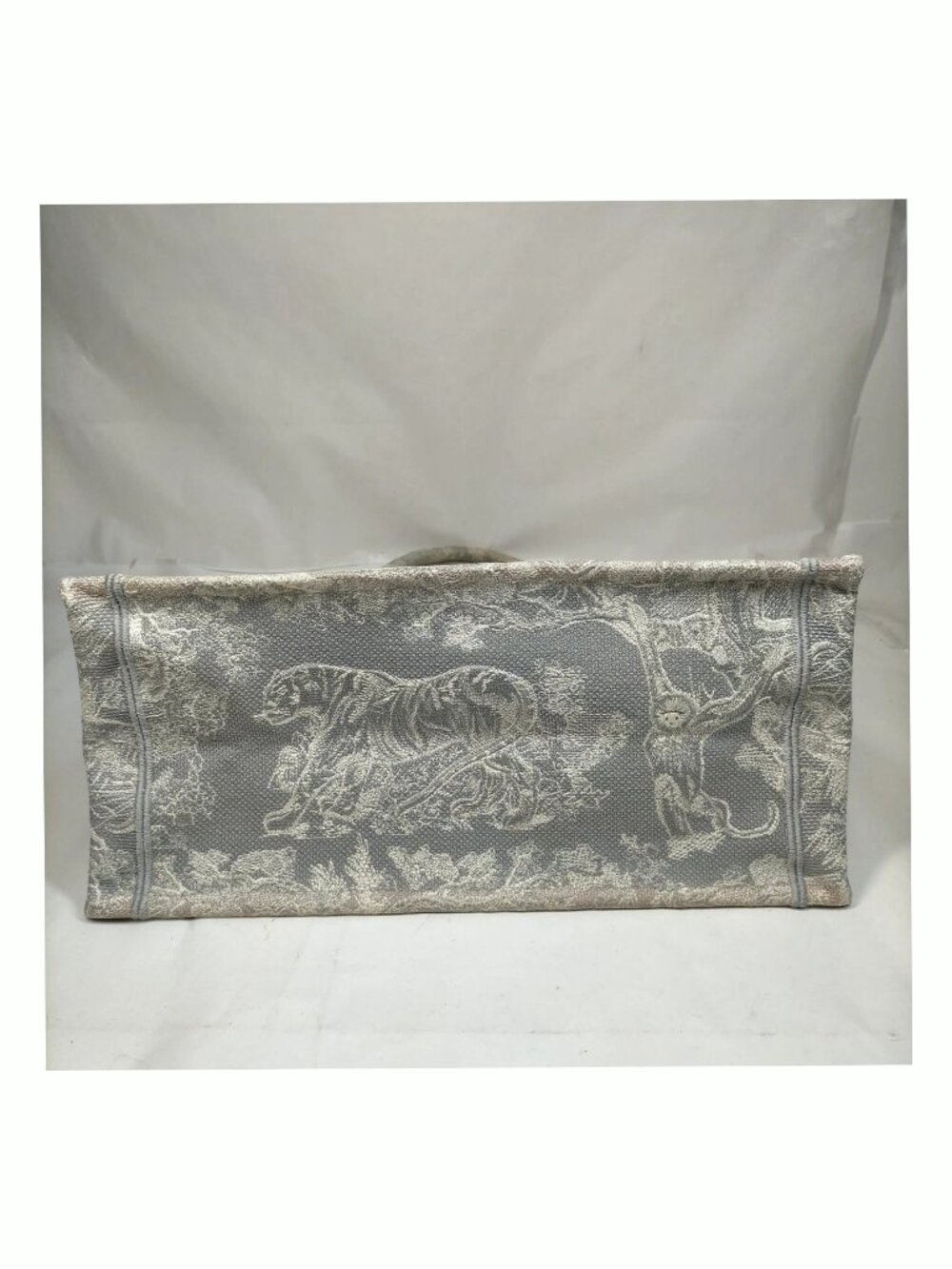 Authentic Dior Book Tote Gray Toile De Jouy Embroidery Canvas Bag - Picture 5 of 10